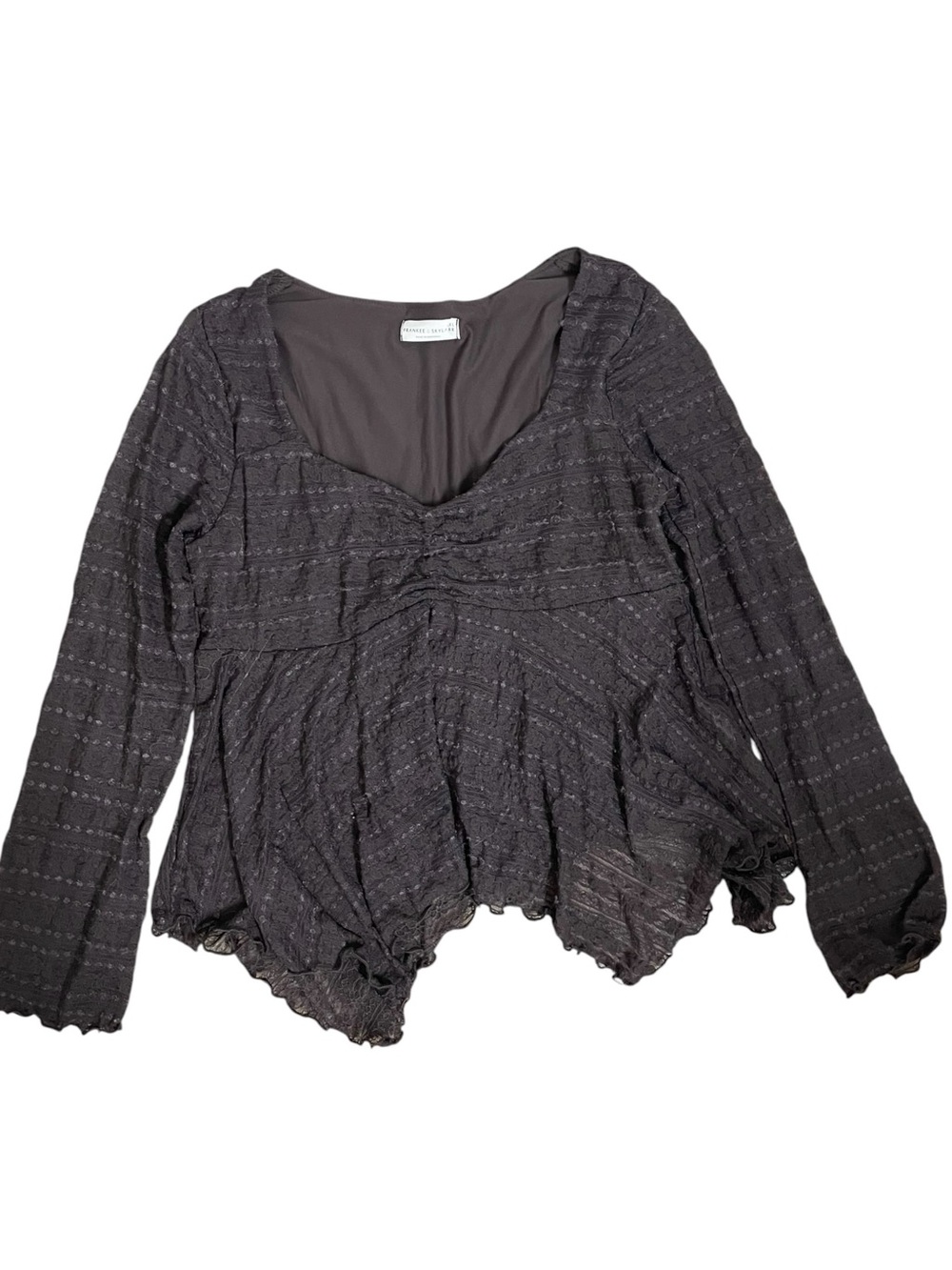 Frankee & Skylarr Whimsigoth Asymmetrical Peplum Top Brown Grunge Fairy Size XL